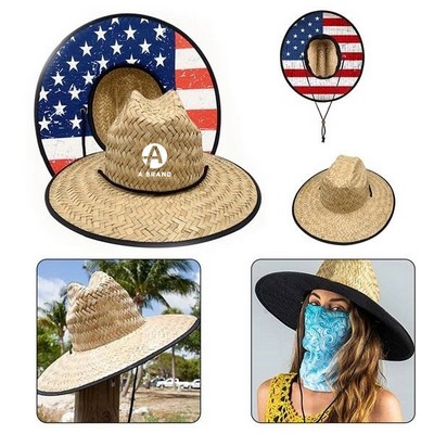Custom Lifeguard Woven Straw Hat