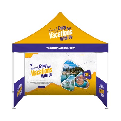 10' Custom Aluminum Canopy Tent Package with Single Sided Full Backwall and Sidewalls