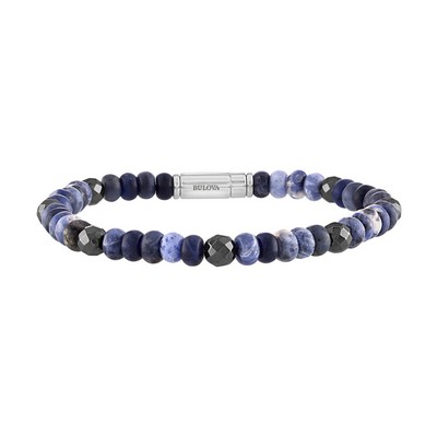 Bulova Jewelry Silver Marine Star Beaded Bracelet - Large