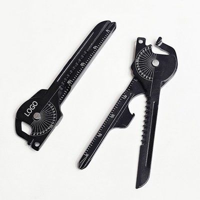 2.76"L 9 Tools in 1 Key Shaped Mini Multitool Keychain