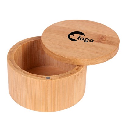 Bamboo Salt Cellar With Magnetic Swivel Lid