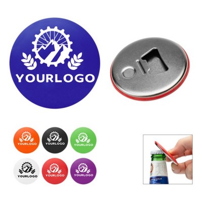 Full-Color Printed Round Beer Bottle Opener With Magnetic Drink Opener