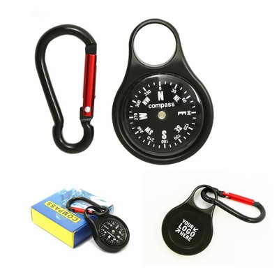 Zinc Alloy Compass with Carabiner