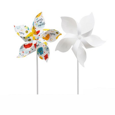 Outdoor 5 Blade Flower Full Color Printing Plastic Windmill DIY Pinwheels