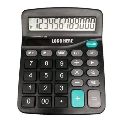 Solar And Battery Dual Power Desktop Calculator 12 Digit
