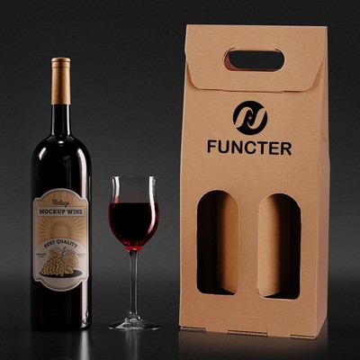 Eco-Friendly Kraft Paper Wine Bottle Protector Bag