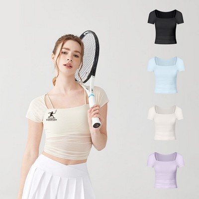 Mesh Simulated Two-Piece Sportswear