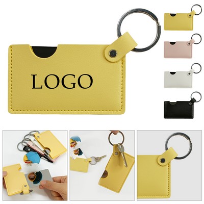 Stainless Steel Makeup Mirror With Keychain