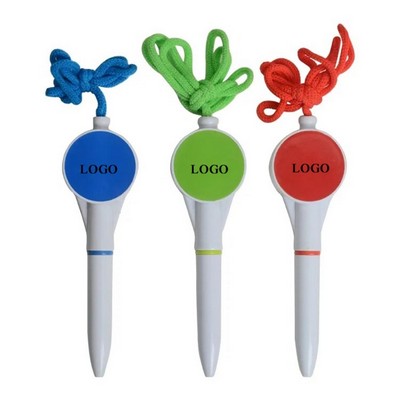 Pen with a built-in cord