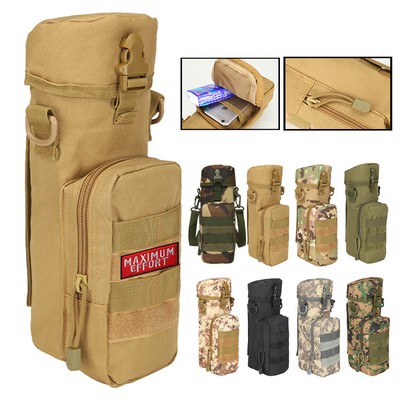 Tactical Molle Water Bottle Pouch Drawstring Nylon Bottle Holder