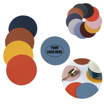 4" Simple Leather Coaster