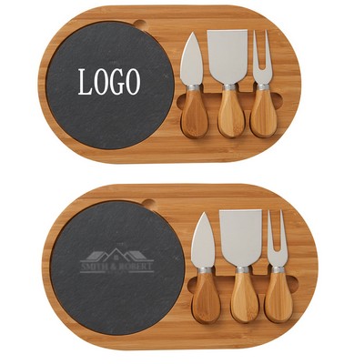 Bamboo Rock Cheese Board Set