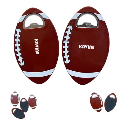 Rugby Football Shape Metal Bottle Opener EVA Coasters Double Side Use