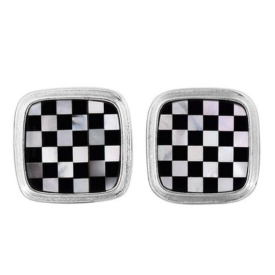 Jilco Inc Onyx & Mother Of Pearl Cuff Links