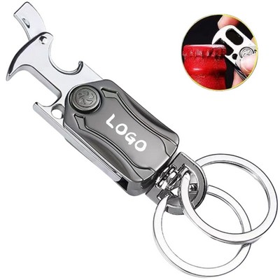 5-in-1 Zinc Alloy Multi-Tool Keychain with Fidget Spinner & Stand