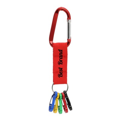 Organizational Carabiner Keychain with Colorful Mini Clips
