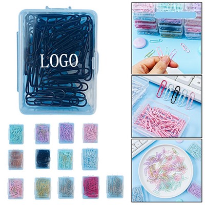 50-Pack Color-Coated Paper Clips in Box