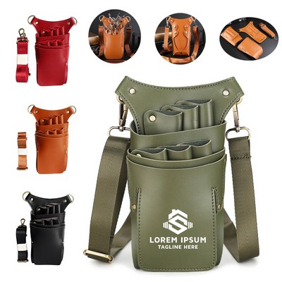 Scissors Pouch Cowhide Leather Salon Barber Hairdressing Scissors Holster Hair Stylist Tools Bag