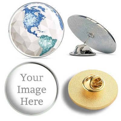 Metal Pin Badge Multi-Process Printing Round Brooch