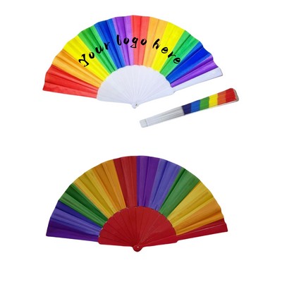 Rainbow Folding Fan