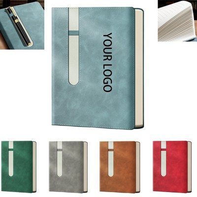 Premium A5 Faux Leather Notebook with Elastic Pen Loop