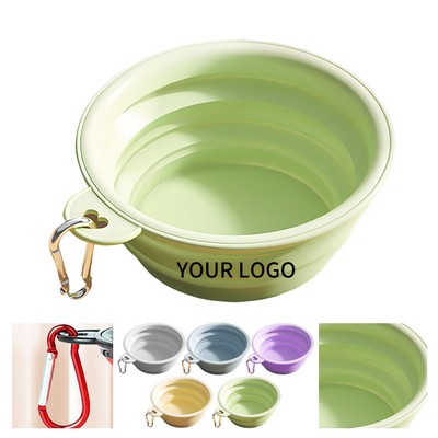 Collapsible Pet Dog Bowl With Carabiner