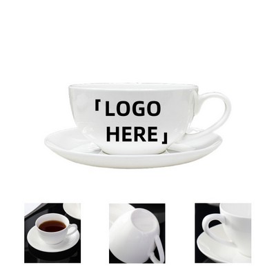 10.8Oz Ceramic Coffee Cup And Saucer