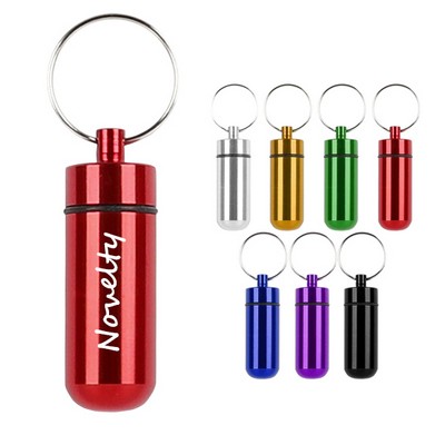 Waterproof Aluminum Alloy Keychain Pill Case