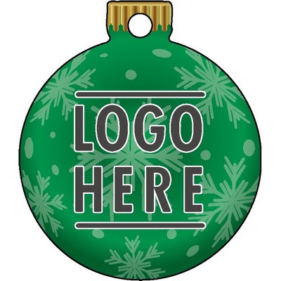 1/4" Recycled Wood Ornaments-Bulb 2 - Snowflake - Green