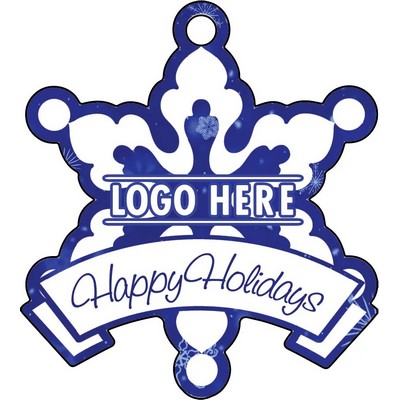 1/4" Recycled Wood Ornaments-Snowflake with Banner 2