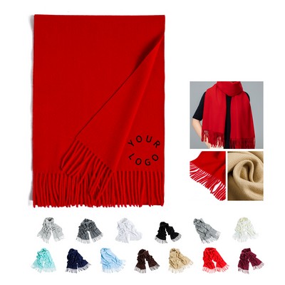 Pashmina Woven Scarf Long Soft Fabric With Fringe 27" x 78"