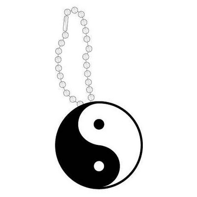 Yin Yang Promotional Line Key Chain w/ Black Back (8 Square Inch)