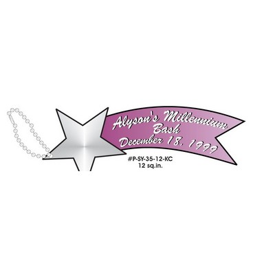 Star Banner Promotional Line Key Chain w/ Black Back (12 Square Inch)
