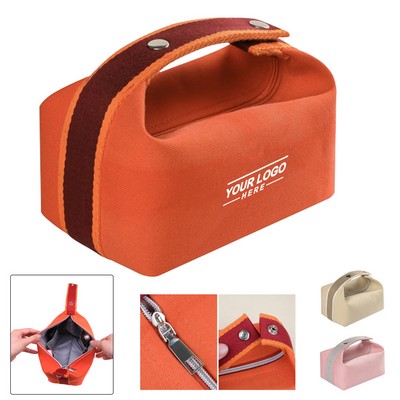 Portable Canvas Makeup Bag