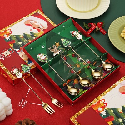 Christmas Cutlery Spoon and Forks Gift Set
