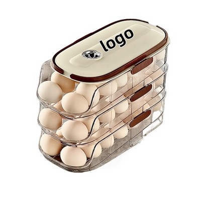 Food-Grade Rolling Egg Organizer – Slide-In Fridge Door Storage Tray for Freshness