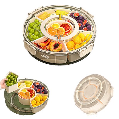 Portable Stackable Divided Serving Tray with Lid and Handle