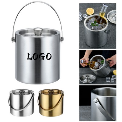 Double-Wall Stainless Steel Insulated Ice Bucket