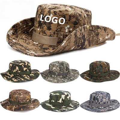 Wholesale Custom LOGO UPF50+ Boonie Hats Wide Brim Hiking