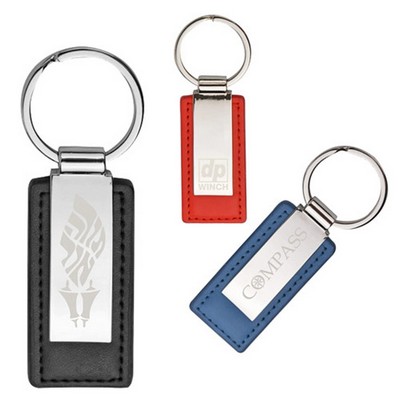 Metal & Leatherette Key Tag