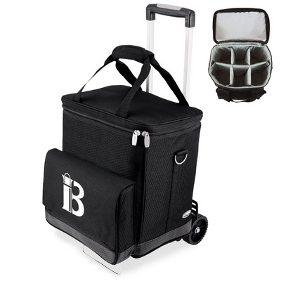 6 bottle Wheeled Trolley Wine Insulated Cooler Bag