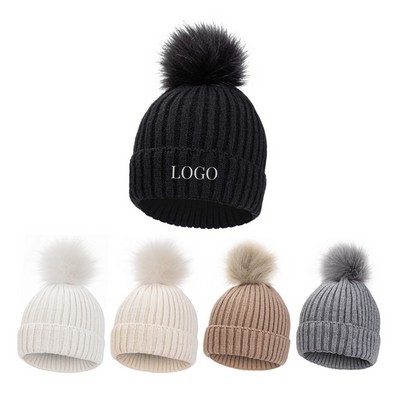Kids Winter Warm Pompom Hat