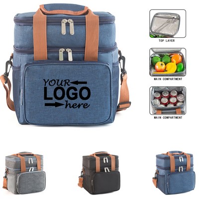 Double Layer Insulated Cooler Lunch Bag