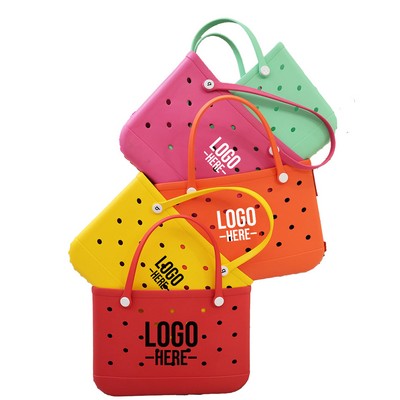 Medium-Size EVA Washable Non-Slip Lines Open Tote Beach bag