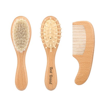 Baby Wool Brush Three Piece Set