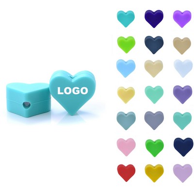 Love Shaped Silicone Beads for Bracelet