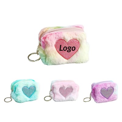 Embroidered Half-Moon Mini Pouch for Coins Lipstick Keys