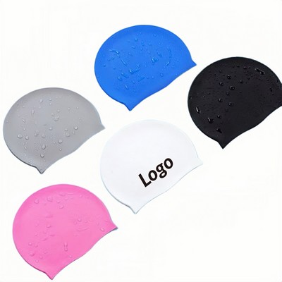 Soft Silicone Swim Cap with Ear Protection for Kids and Adults