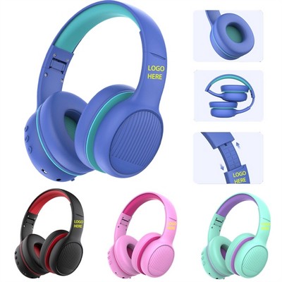 85dB Volume-Limiting Bluetooth 5.0 Foldable Kids Wireless Headphones with Adjustable Headband