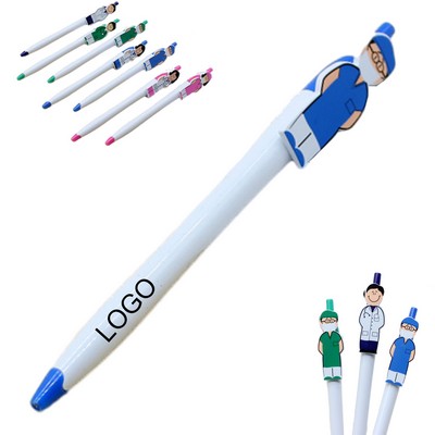 Doctor Nurse Pattern Pen Clip Ballpoint Pen Promotional Gift